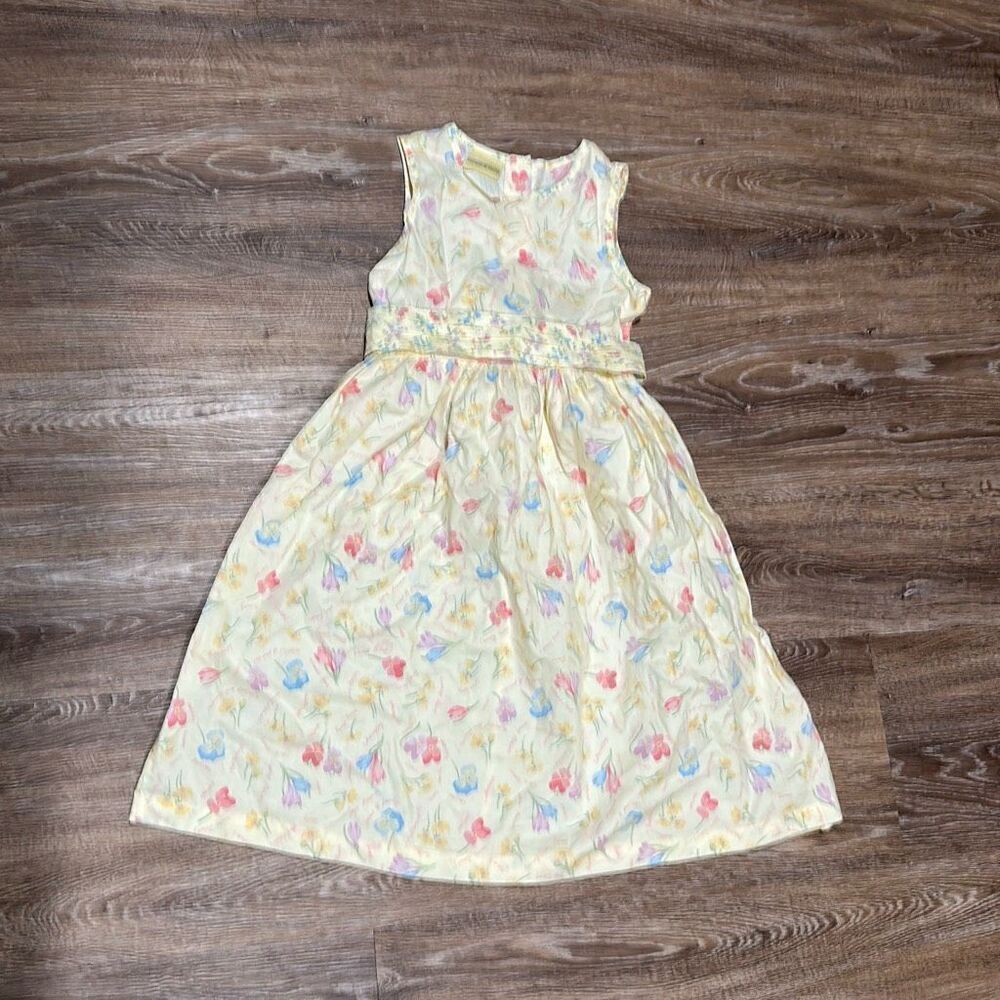 Laura Ashley vintage cotton sundress yellow floral 6